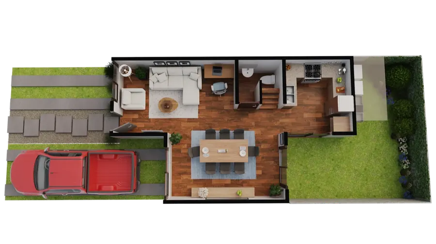 Plano del primer nivel de ECO CASA